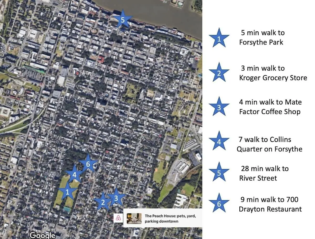 Downtown At The Peach House Dogs Welcome Fully Fenced Yard And Off-Street Parking Savannah ABD